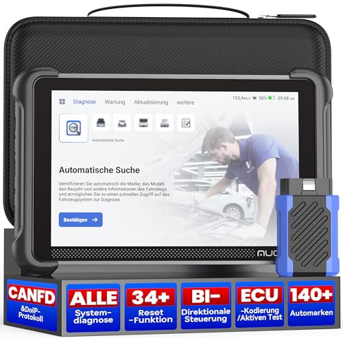 mucar AI-OBD2 Diagnosegeräte, 892BT Diagnosegerät Auto Mit 34 Reset-Funktion Und Volle Systemdiagnose, Auto Diagnosegerät Für ECU-Kodierung/BI Direktionale Steuerung, Kostenlose Lebenslange Updates