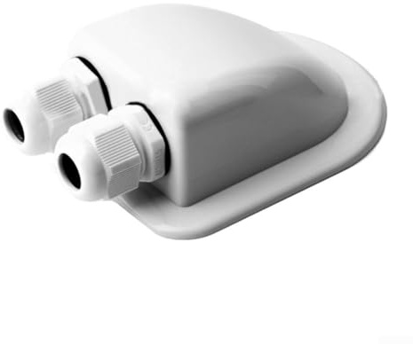 Efficiently Designed Waterproof Cable Grommet Box Compatible with RVs and Boats, Enhancing Safety of Power Connections (White)