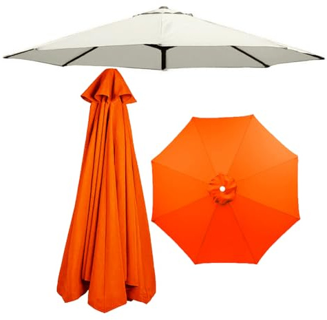 Marktschirm für 8 Streben 350 cm, Ersatz für Gartenschirm(Color:orange)