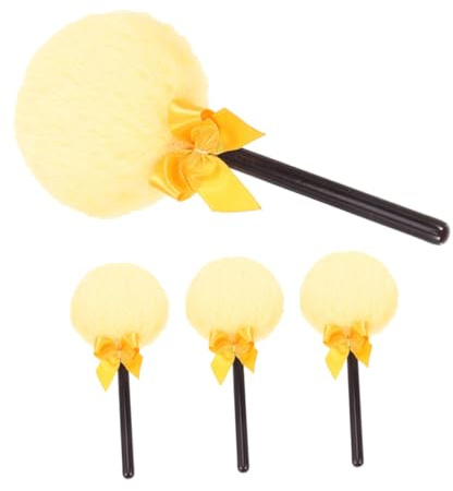 VALICLUD 4stücke Puderquaste aus Robustem Plüsch für Gesicht und Körper Waschbar und Wiederverwendbar für Make-up Fixierpuder und Körperpuder mit Griff für Einfachen Transport Geeignet