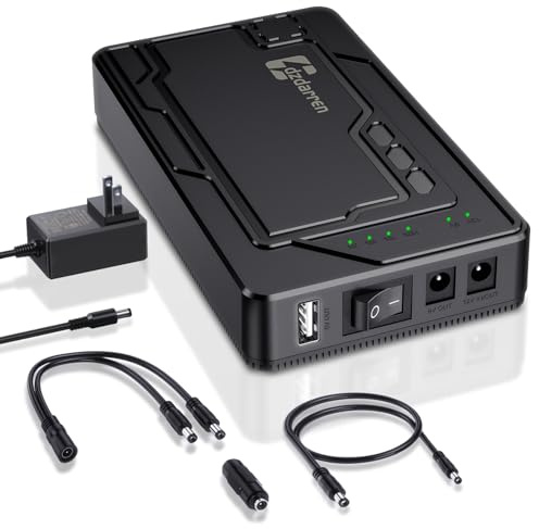 dzdarren - Batteria agli ioni di litio ricaricabile da 12 V/5 V uscita CC con caricabatterie rapido per giacca riscaldata, barra luminosa CCTV, fotocamera, telescopio, telefoni, compatibile con pompa