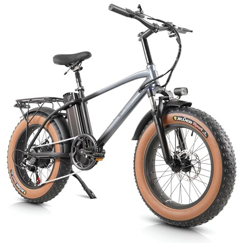 E Bike Herren Elektrofahrräder Für Erwachsene, 18Ah/48V Akku Bis zu 120km, Ebike 250W 85N.m Motor, 20 * 4.0 Zoll, 7-Gang Getriebe, LCD-Display, All-Terrain E Fatbike für MTB, Stadtpendler & Wildn