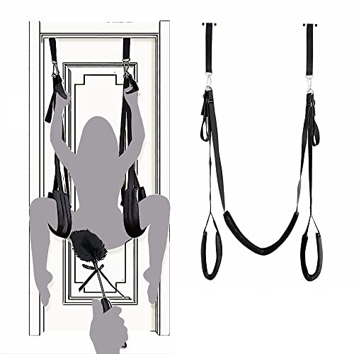 TRQOYTU Türschaukel-Bondage-Set, Liebesschaukel Mit Feder, Breit Gepolstert, Kitzelpaddel, Strapshalter, Sexschaukel, Robustes Türschaukel-Set, Robustes-Sexspielzeug, Kann Bis Zu 137 Kg Tragen
