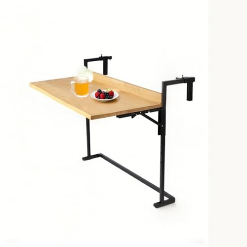 Mesa de balcón con barandilla Colgante, Escritorio Flotante para computadora, Mesa Plegable Ajustable de Pared, Mesa con barandilla para balcón Que Ahorra Espacio, Mesa Auxiliar para exterio