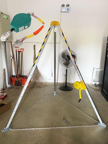 Robustes Absturzsicherungs-Set mit Rettungsstativ und Seilwinde (544 - 1179 kg) – tragbare Ausrüstung für Kanalisation, Brunnen, Rohrleitungen und Feuerwehr-Rettung