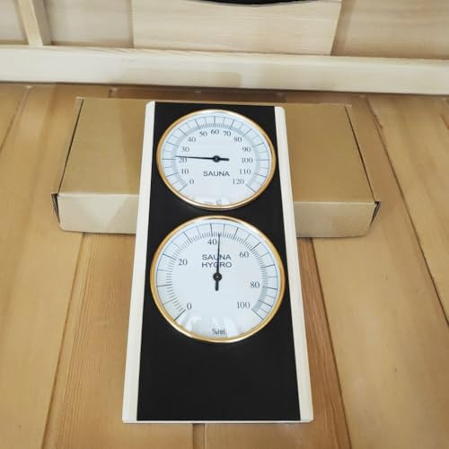 Jotekonoby Thermomètre hygromètre de sauna en bois de 10,2 cm avec mesure analogique pour l'utilisation du sauna. Affichage élégant de décoration d'intérieur ou de spa – Pas besoin de batterie