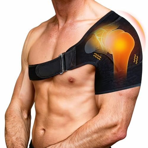 Suppor d'épaule, Attelle Épaule à Bandage Réglable,Épaulière ajustable support, Confortable et Légère, Idéal pour Usage Quotidien et Sport, pour Hommes & Femmes, Attelle de Gauche ou Droite（noir）
