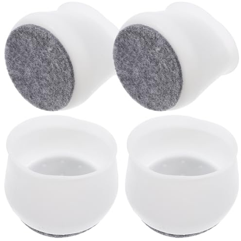 FOYTOKI 4pcs Silicone Furniture Leg Protectors with Felt Pads, Chair Foot Covers, and Table Foot Protectors, Easy to Install with Anti-skid Bottom Pads, for Office and Restaurant Use