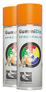 Gummi Dip Sprühfolie, Neon Spray, 2er Set, 2x400 ml (Neon Orange)