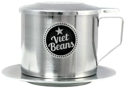 VietBeans vietnamesischer Kaffeefilter Vietnam Cafe Phin - Kaffeesieb - Kaffeepresse für 1 Kaffeetasse - Wiederverwendbar aus Edelstahl – 150 ml