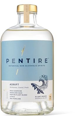 Pentire Adrift 70cl - Botanical Alcohol Free Gin - Distilled from Native Cornish Plants - No Added Sugar - Vegan - No Artificial Flavours & Colourings - Non Alcoholic Gin Visit the Pentire Store