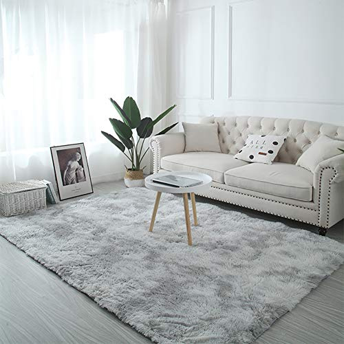 Tappeto Camera 80x170cm, Tappeto in Finta Pelle di Pecora-Agnello, lanuginoso Lavabile, Adatto per Tappeto per Soggiorno - Grigio