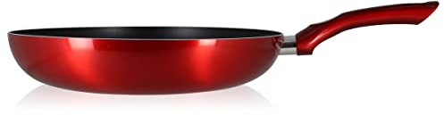 MENASTYL - Poêle 32 cm Cerise tous feux dont induction - Revêtement antiadhésif - Lave-vaisselle - Aluminium - Rouge métallique - 6020577