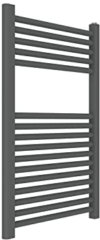 ERCOS Scaldasalviette Termoarredo Bagno Dimensioni 500x770 MM Radiatore Colore Grigio Ferro Opaco , Attacchi da 1/2 Fornito Con Kit Montaggio