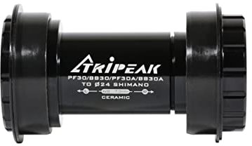 TRiPEAK Press-Fit Tretlager für PF30A (46 mm) mit Keramik-Kugellagern für 24 mm Shimano Hollowtech II Road/MTB Kurbelgarnitur, kompatibel mit Cannondale-Rahmen