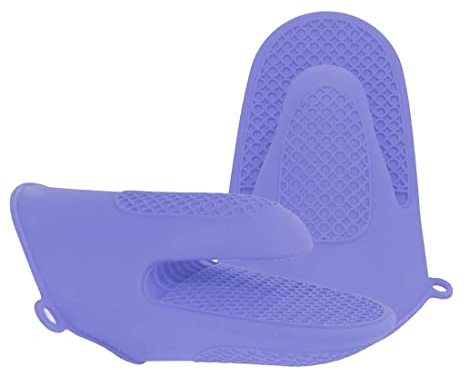 Oven Glove Thicken Silicone Pot Holder Mini Oven Mitt Heat Resistant Pinch Covers for Baking, Cooking, Bbq Grilling (blue)