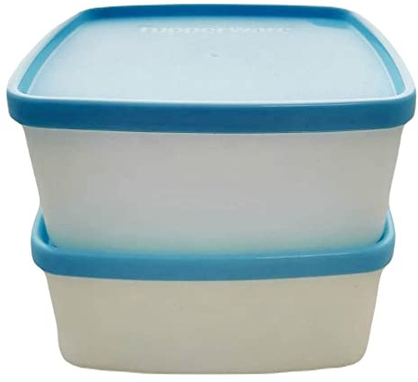 Tupperware SET (2) Contenitore per congelatore 400 ml bianco azzurro blu congelatore contenitore stella polare