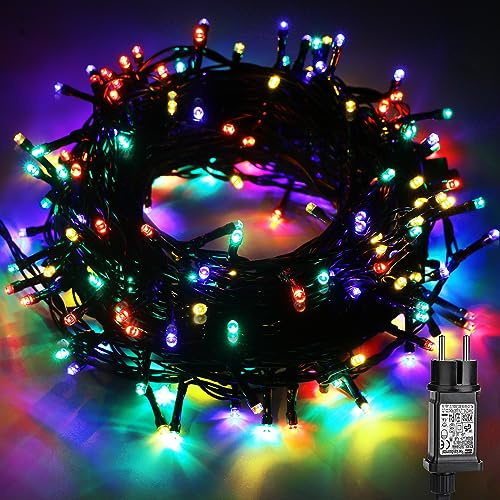 Lichterkette außen, 200 LED Bunt Lichterkette mit Stecker, 20M weihnachtsbeleuchtung außen and Innen für weihnachtsdeko aussen Garten Hochzeit Party Schlafzimmer Balkon Wand