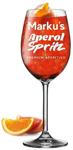 polar-effekt Cocktailglas Aperol Spritz 460 ml mit Gravur - Geschenk für Frauen und Männer - Trinkglas mit Namen - als Partygeschenk geeignet - für Getränke wie Wein, Lillet und Sangria