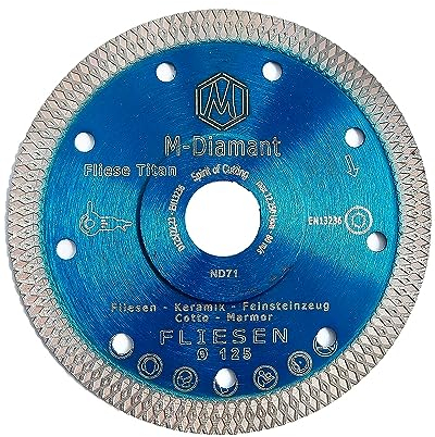 M-Diamant Trennscheibe Fliese 125 - Diamant Trennscheibe Premium extra dnn - Feinsteinzeug Fliesenscheibe - 125x22,23 mm