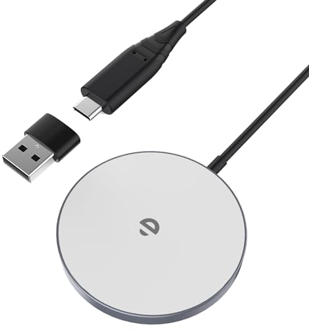 Mag-Safe Ladegerät für iPhone, Magnetisches Kabelloses Laden Schneller als das Original Induktive Ladestation für iPhone 12/13/14/15 Serien und AirPods Wireless Charger Pad (Grau)