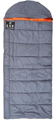 SOUK ONE Premium Kinderschlafsack Outdoor Camping Deckenschlafsack 3-4 Jahreszeiten für Kinder und Jugendliche (Grau Orange, 70cm x 135cm)