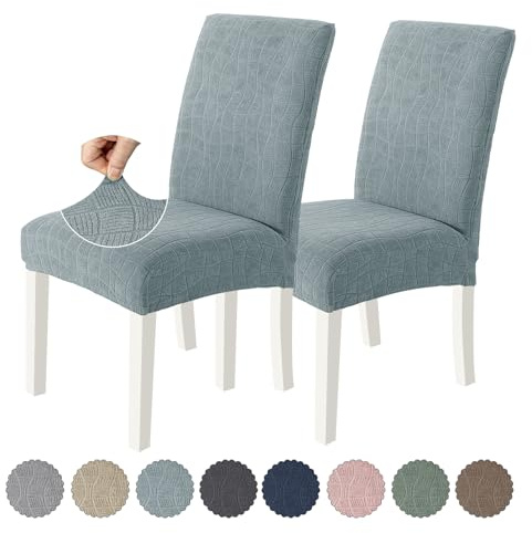 Ystyle Stretch Stuhlhussen 2er Set, Stuhlbezug Elastischer, Hussen Für Stühle Abnehmbarer, Stuhlbezüge Chair Cover Langlebig Universal, Für Bankett Deko Und Hochzeit Partys, Grau Blau