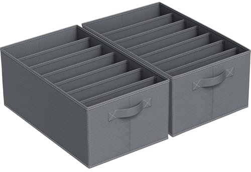 Niviy Organizer Armadio,2 Pezzi Organizer Cassetti Salvaspazio,Organizzatori Armadio per Maglioni,Jeans,Vestiti,Magliette(44x30x20cm)