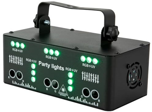 DJ Projektor Disco Bühne Beleuchtung 21-Augen LED RGB Licht Lichteffekt DMX Effekt für Geburtstagsfeier Spotlight Party Bar Geburtstag Schwarz 20 * 10 * 7.5CM