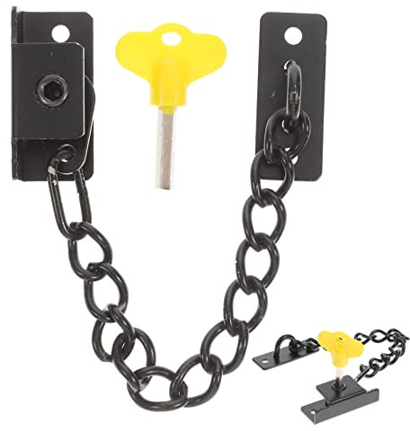 HOMSFOU Verrou De Sécurité Pour Porte Acier Inoxydable Avec Chaîne Réglable Pour Protéger Votre Maison Appartements Et Chambres Privées