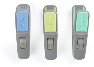 Beldray 24 Ultimate Grip Pegs – Secure Rubber Grip, Washing Line Pegs, Windproof Clothes Clip, Made From Recycled Plastic, Anti-Slip Clothes Grip, Anti-Twist Design, Moisture & Rust Resistant