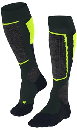 FALKE SK2 Intermediate M Kh lana filo funzionale caldi spessi 1 paio, Calzini da sci Uomo, Verde Holly 7385, 44-45