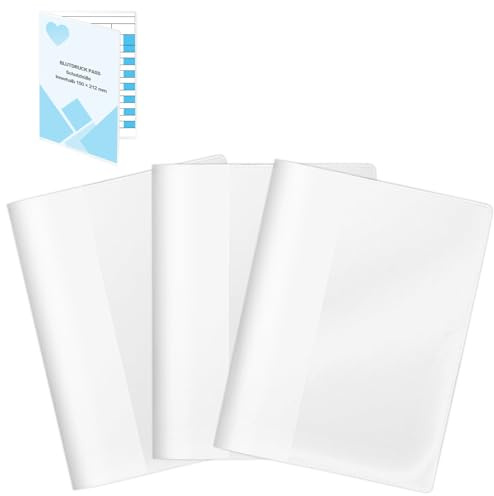 3 Stück Impfpass Hülle 150 × 212mm Schutzhülle Ausweishülle DIN A6 Doppelhülle Klappbar Wasserdichte Kartenhülle für Blutdruck Pass Impfbuch Reisepass