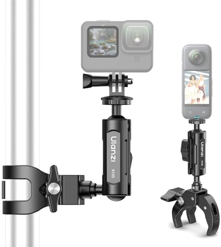 ULANZI R105 Super Clamp Kamerahalterung mit 360° Dual-Kugelkopf Magic Arm, Y-förmige 3-Backen-Design, 1/4 Gewinde, Action Cam Halterung Adapter, Super Klemme für DSLR-Kamera, Stabilisator, Videolicht
