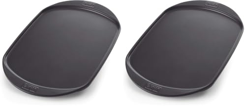 Weber Keramik Grillplatte/Plancha - Groß (49 x 35cm), BBQ-Grillpfanne aus Keramik mit Antihaftoberfläche, ideal für Smash-Burger, Fajitas, Spargel und mehr, spülmaschinenfest - Schwarz (17509)