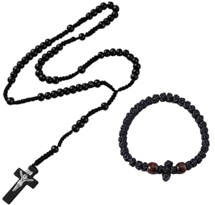 DICOSMETIC 2 Stück Christlich Orthodoxes Gebetsseil 33/100 Knoten Orthodoxes Griechisches Gebetsseil Griechisches Komboskoini Chotki Schutz Segen Kreuzanhänger Religiöses Geschenk Für Männer Frauen