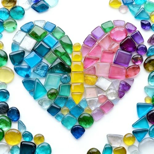 200 Gramm Mosaiksteine Zum Basteln Mosaiksteine Prismenverarbeitung Frost- und wasserbeständig DIY Heimdekoration Material Mosaik Bastelset Mosaik Steine Kinder Basteln Mosaiksteines Zum Basteln