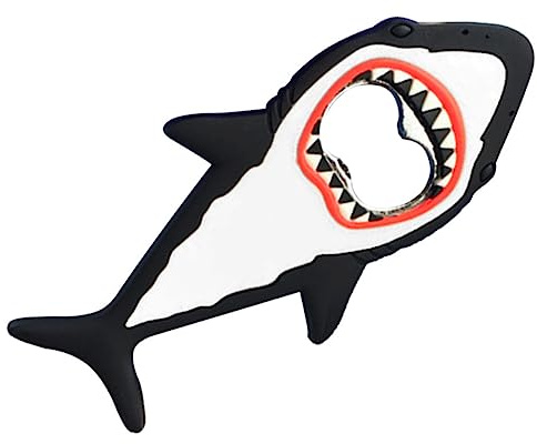 Ouvre-bouteille et Caoutchouc en Acier Inoxydable Requin Magnétique | Modèle Noir, Forme Requin, Portable, pour Ouvrir Soda et Jus, Usage Hôtel et Ktv