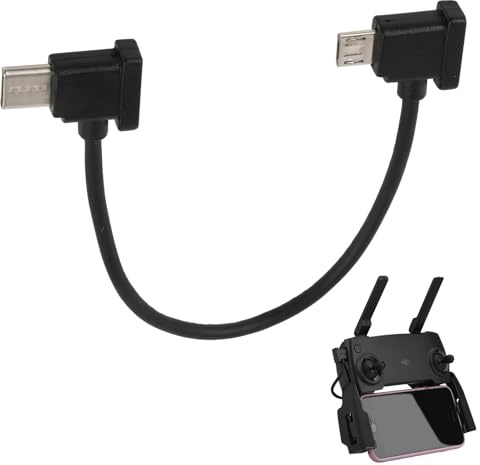Micro AB to Type C Drone Adapter Cable, OTG Data Cable, Type C to Micro USB Cable for Mini SE, Mini, 2 Pro, 2 Zoom, Pro Platinum Remote Controllers with Right-Angle USB C Connector, Total length 15cm