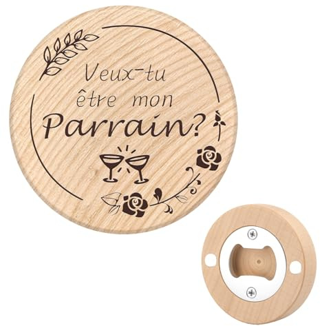 Annonce Parrain Demande Cadeau Parrain Cadeau Fete Des Peres Anniversaire Idee Cadeaux Homme Original Du Filleul Filleule Decapsuleur Bois Naissance Baptême Grossesse Ouvre-Bouteilles Paques