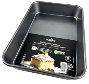 MASTRAD - Moule à Manqué Rectangulaire 34,5 cm – Acier Revêtu Antiadhésif DURAMAX – Gâteaux & Pâtisseries Maison – Résistant Jusqu’à 230 °C – Cuisson Homogène & Démoulage Facile