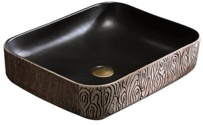 Guardaroba Lavabo da appoggio creativo rettangolare in ceramica artistica for il bagno di casa Moderno