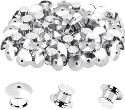 60 Stück Sicherungsstift Rückseiten Verschlussstifte Metallstift Pin Keepers Sicherungsstift Keeper Verschluss für Broschen Schmuck Pins DIY