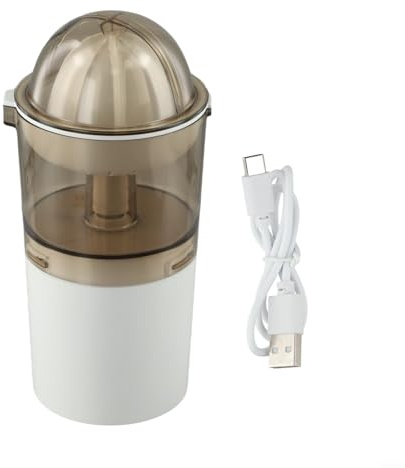 QuivyLivy Spremiagrumi elettrico senza fili ricaricabile arancione spremiagrumi silenzioso in acciaio inox estrattore USB portatile limone pressa compatta gadget da cucina per (bianco)