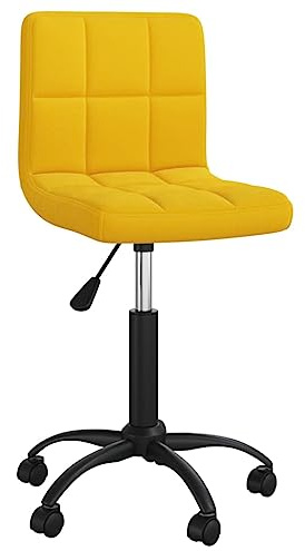 HETFTJN Bürostuhl Drehbar Senfgelb - Samt Schreibtischstuhl Höhenverstellbar, Moderner Drehstuhl mit Rollen für Home Office und Wohnzimmer, Kleiner Polstersessel Senfgelb