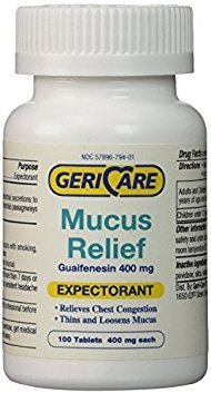 Mucus Relief Tablets by Geri-Care | Expectorant For Chest Congestion Relief | Guaifenesin 400mg | 100 Count Bottle | 2-Pack (Total 200)