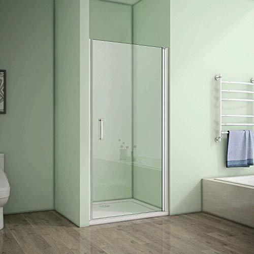 AICA Nischentür 90x185cm Duschabtrennung Duschtür Duschwand 5mm Nano Sicherheitsglas