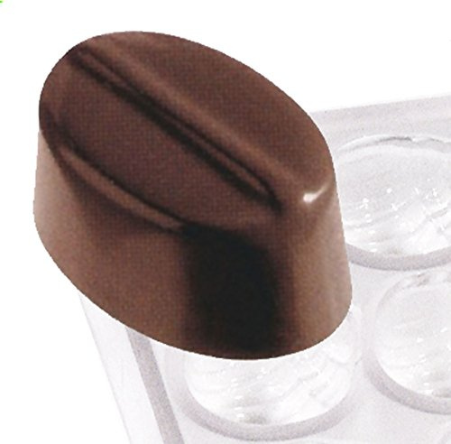 Contacto Stampo per cioccolatini ovale con linea, per 24 cioccolatini 32 x 21 x 14 mm, grande piastra 27,5 x 13,5 x 2,5 cm, in plastica, trasparente