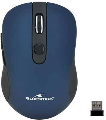 NOUVEAU BLUESTORK Souris sans fil 6 boutons bleu metal - 2,4 GHz - jusque 1600 Dpi - compatible Windows et Mac