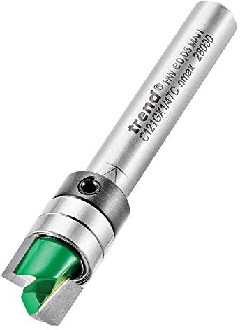 Trend CraftPro Fraiseuse à profiler guidée, 1/4 pouce, 9,5 mm, 6,35 mm, carbure de tungstène, C121GX1/4TC